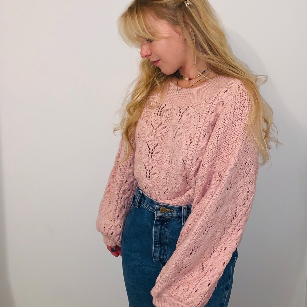 Miss Selfridge Cropped Balloon Sleeve Sweater